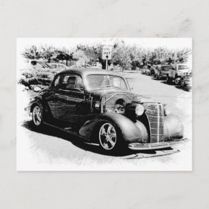 Carte Postale Oldie noir et blanc - Auto Vintage