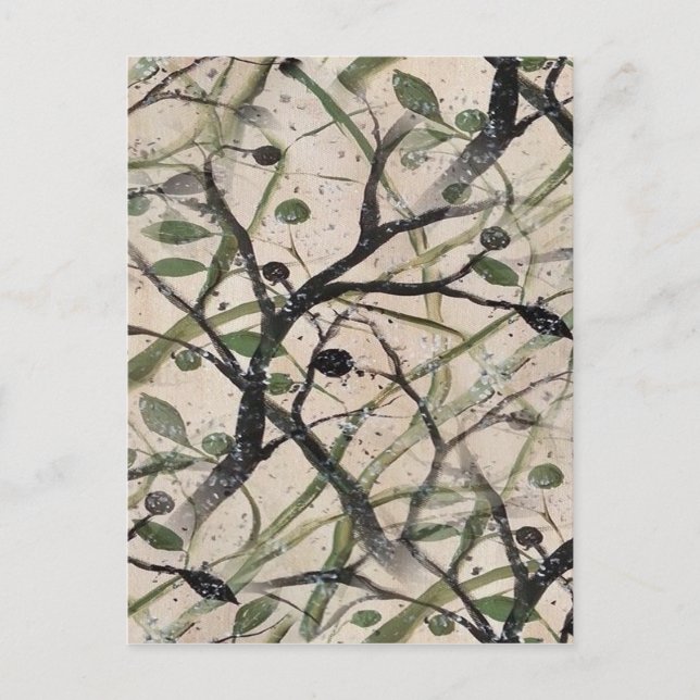 Carte Postale Olive Branch Abstrait Art Motif (Devant)