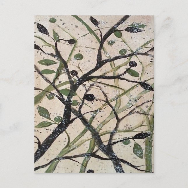 Carte Postale Olive Branch Art Abstrait (Devant)