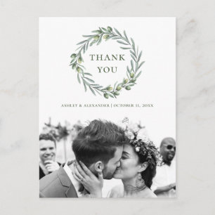 Carte Postale Olive de mariage. Merci botanique italien