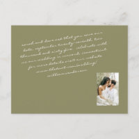 Olive Modern Script Couple Photo Enregistrer Notre