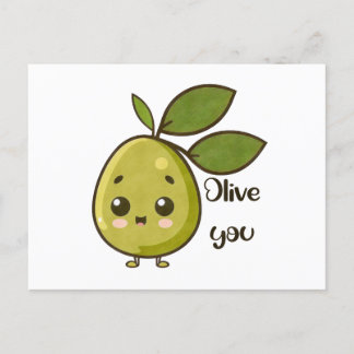 Carte Postale "Olive You" Kawaii Olive
