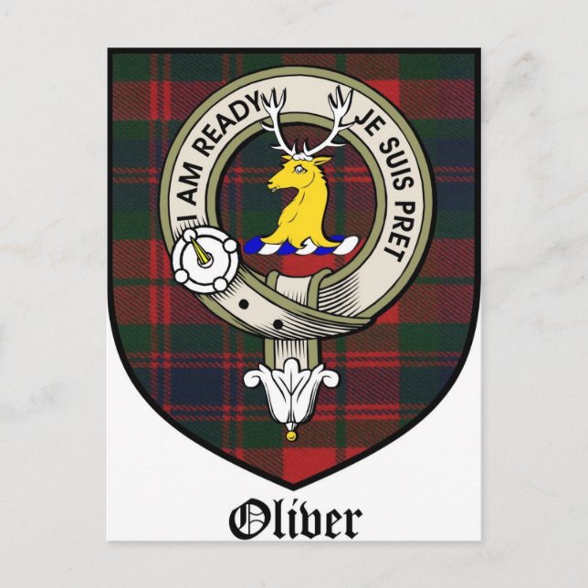 Carte Postale Oliver Clan Crest Badge Tartan (Devant)