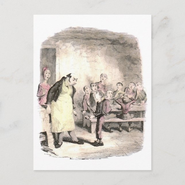 Carte Postale Oliver Twist en demande plus (Devant)