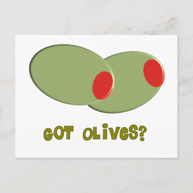 Carte Postale Olives Design Cadeaux "Avez-vous des olives ?" (Devant)