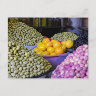 Carte Postale Olives et citron au marché