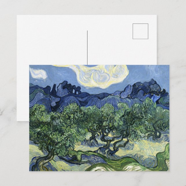 Carte Postale Oliviers de Van Gogh - Blue Mountain Art (Devant / Derrière)