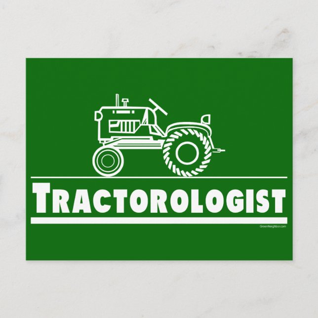 Carte Postale Ologiste de tracteur vert (Devant)