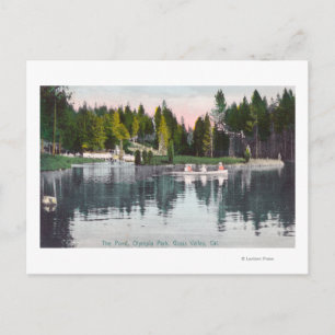 Carte Postale Olympia Park Vue sur l'étang, Rowboat