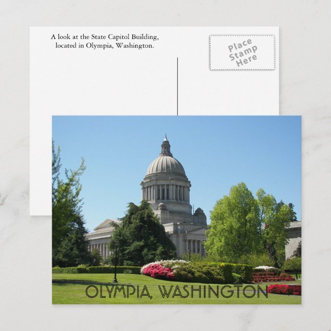 Carte Postale Olympia, Washington State Capitol Photo Voyage (Devant / Derrière)