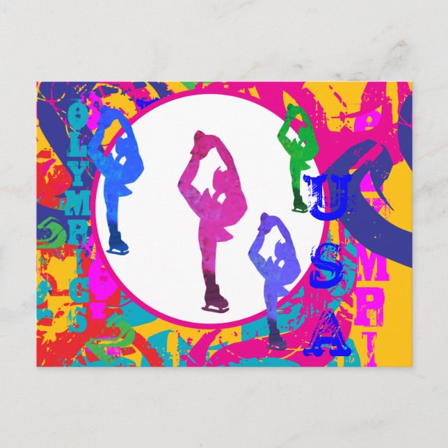 CARTE POSTALE OLYMPIC SKATING  (Devant)