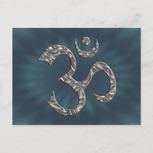 CARTE POSTALE OM / AUM - ARGENT