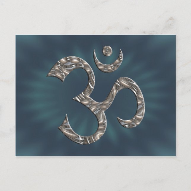 CARTE POSTALE OM / AUM - ARGENT (Devant)