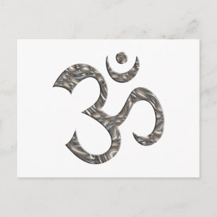 CARTE POSTALE OM / AUM - ARGENT