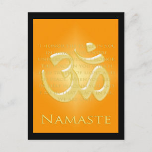 Carte Postale Om en Oranges & Gold - Namaste