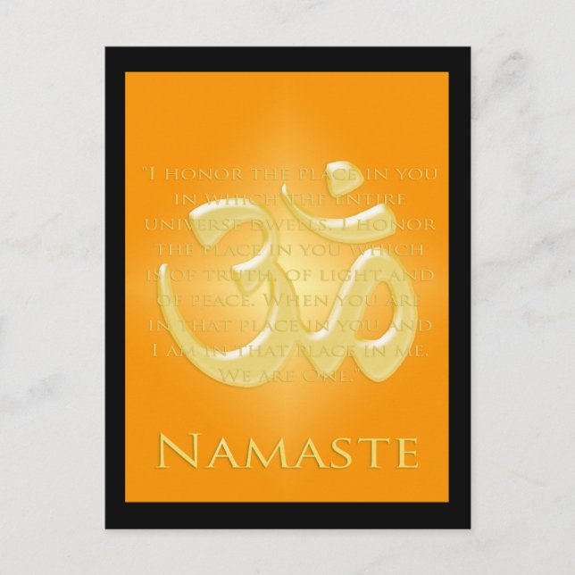 Carte Postale Om en Oranges & Gold - Namaste (Devant)