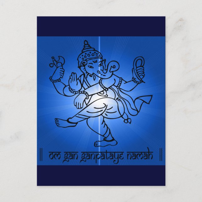 Carte Postale Om-Gan-Ganpataye-Namah (Devant)