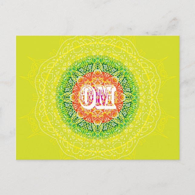 Carte Postale Om Mandala Design pour le Yoga (Devant)