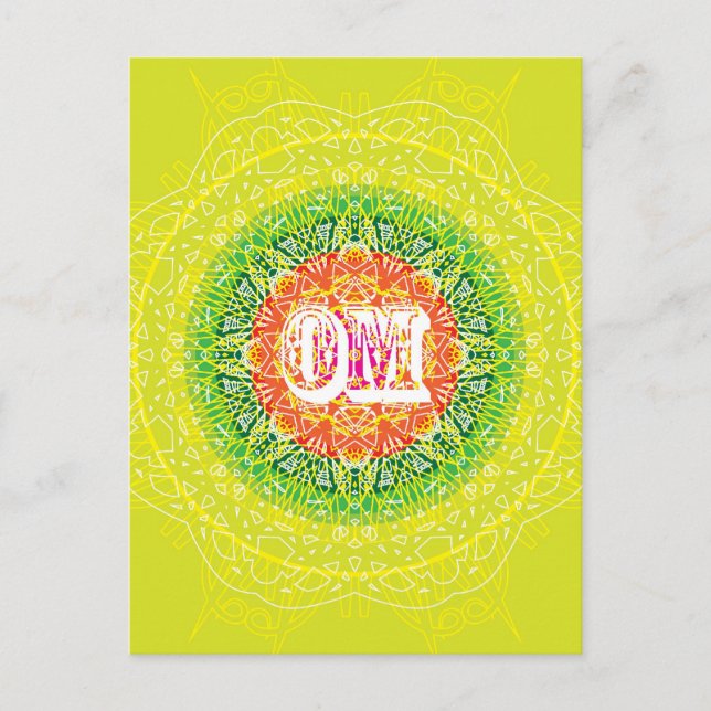 Carte Postale Om Mandala Design pour le Yoga (Devant)