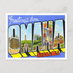 Carte postale Omaha, Nebraska Big Letters
