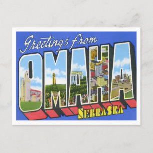 Carte postale Omaha, Nebraska Big Letters