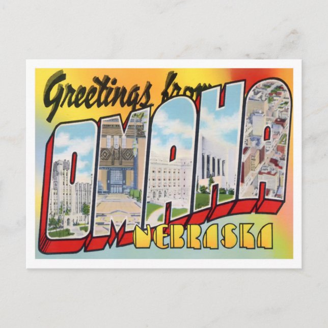 Carte postale Omaha, Nebraska Big Letters (Devant)