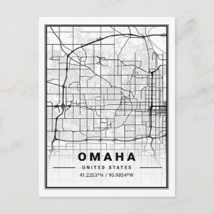 Carte Postale Omaha Texas USA Travel City Map Poster