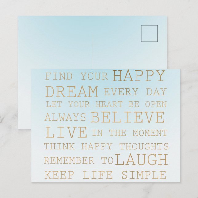 Carte Postale Ombre Bleu Ciel (Devant / Derrière)