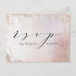 Carte Postale Ombre Blush Rose Frosted Mariage Repas Choix RSVP
