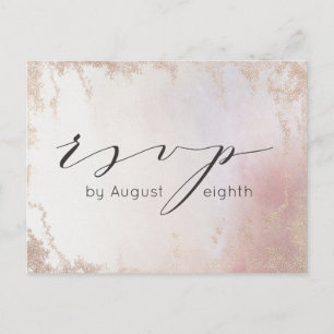Carte Postale Ombre Blush Rose givré Choix de repas de mariage R