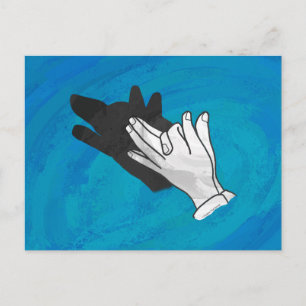 Carte Postale Ombre de loup sur bleu