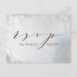 Carte Postale Ombre Dusty Blue Frosted Mariage Repas Choix RSVP
