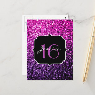 Carte Postale Ombre rose violet paillettes scintillantes Sweet 1
