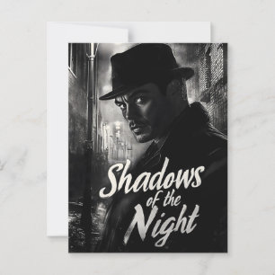 Carte Postale Ombres de la nuit - Film Noir Style Design