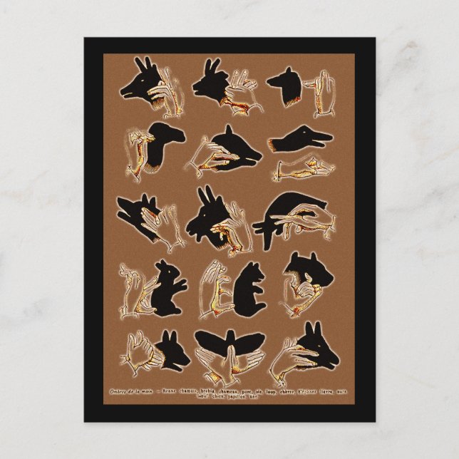 Carte Postale Ombres main dans le sable (Devant)