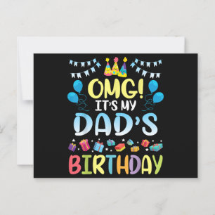 Carte Postale OMG C'est l'anniversaire de mon père Je suis heure