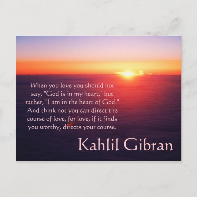 Carte Postale On Love - Le Prophète de Kahlil Gibran (Devant)