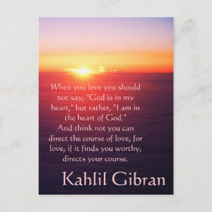 Carte Postale On Love - Le Prophète de Kahlil Gibran