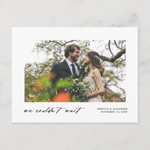 Carte Postale On ne pouvait pas attendre Elopement Faire-part