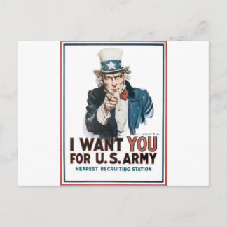 Carte Postale Oncle Sam Poster, Amérique. Je Veux Que Vous...