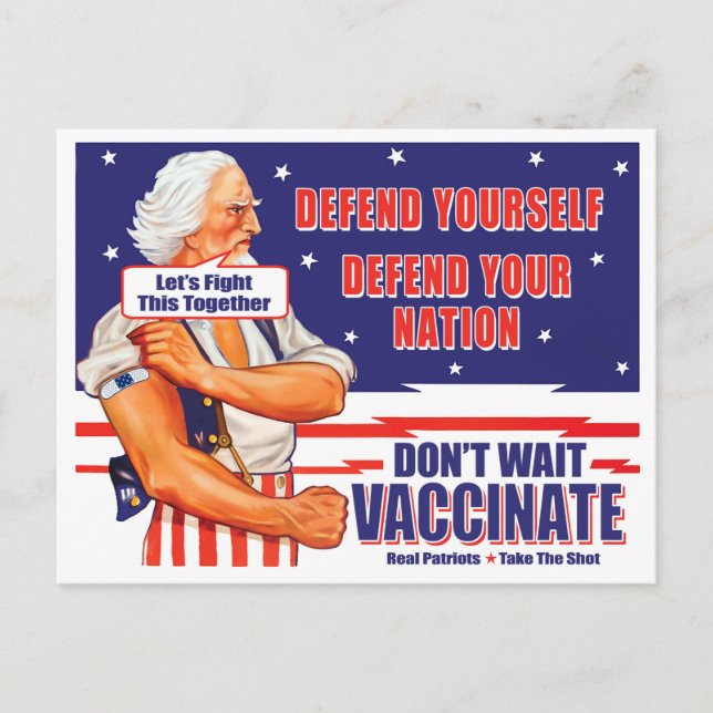 Carte Postale Oncle Sam Vaccinez-vous Luttons Ensemble Contre Ce (Devant)