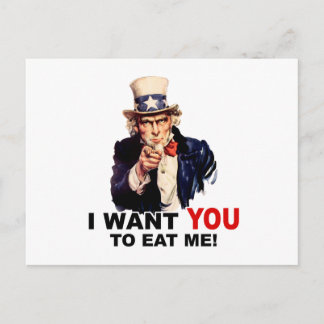 Carte Postale Oncle Sam VEUT QUE TU ME MANGES