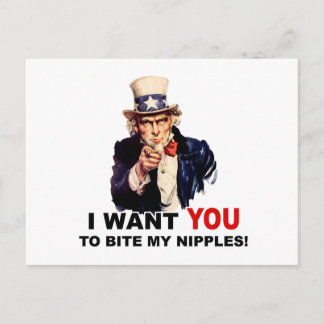 Carte Postale Oncle Sam VEUT QUE TU MORTES MES NIPPLES