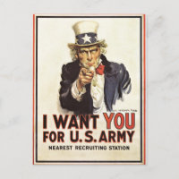 Oncle Sam vintage Je veux que vous WWI Propagande 