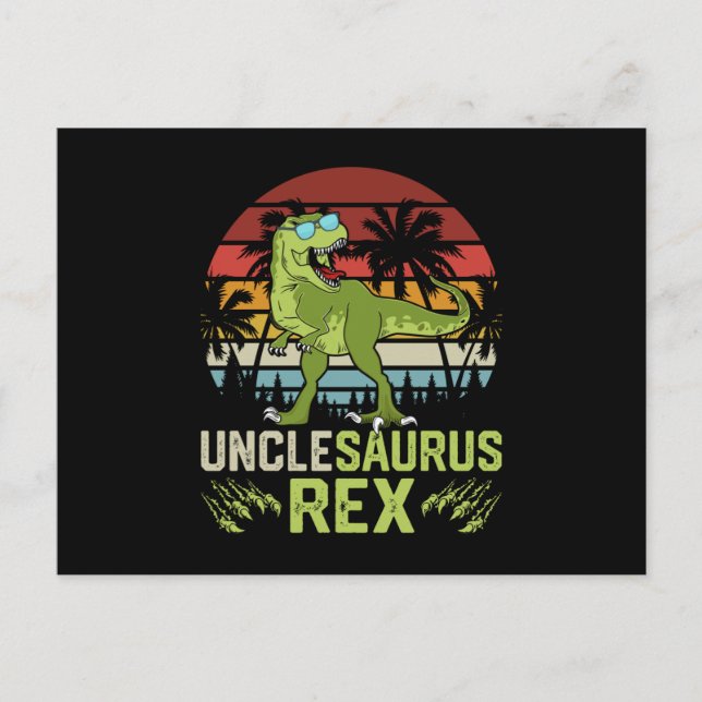 Carte Postale Oncle Tyrannosaure Rex | Design de dinosaure rétro (Devant)