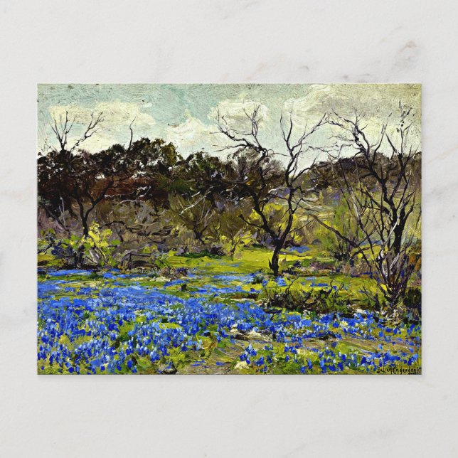 Carte Postale Onderdonk - Printemps précoce, Bluebonnets et Mesq (Devant)