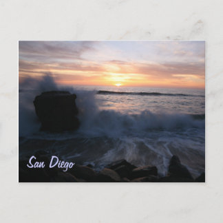 Carte Postale Ondes de San Diego au coucher du soleil