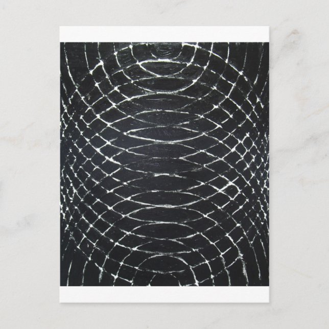 Carte Postale Ondes noires concentrées (minimalisme noir) (Devant)