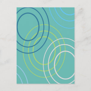 Carte Postale Ondulations (bleu) Design Abstrait