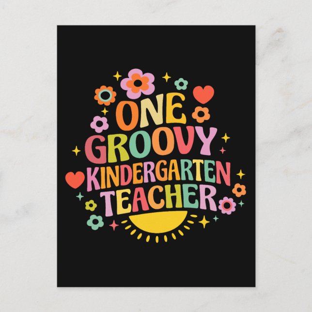 Carte Postale One groovy kindergarten teacher (Devant)